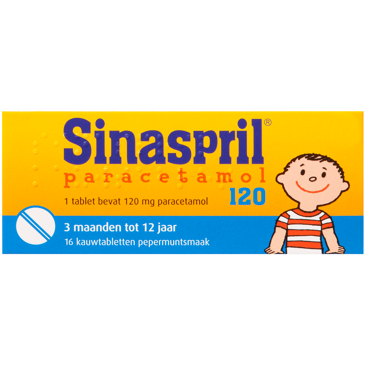 Sinaspril Paracetamol 120 MG Kauwtabletten 16 stuks