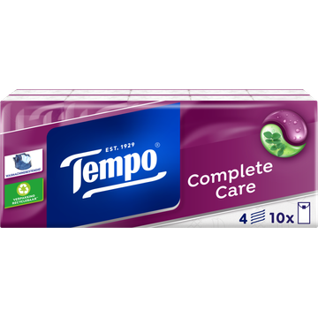 Tempo Complete Care 4-Laags Zakdoeken 10 x 9 Stuks