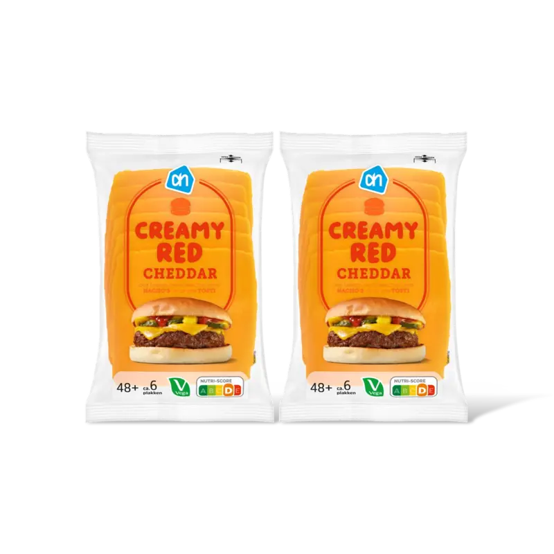 AH Creamy red cheddar 48+ plakken 2-pack