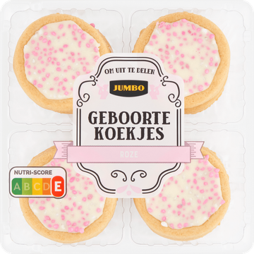Jumbo Geboortekoekjes Roze 191 g