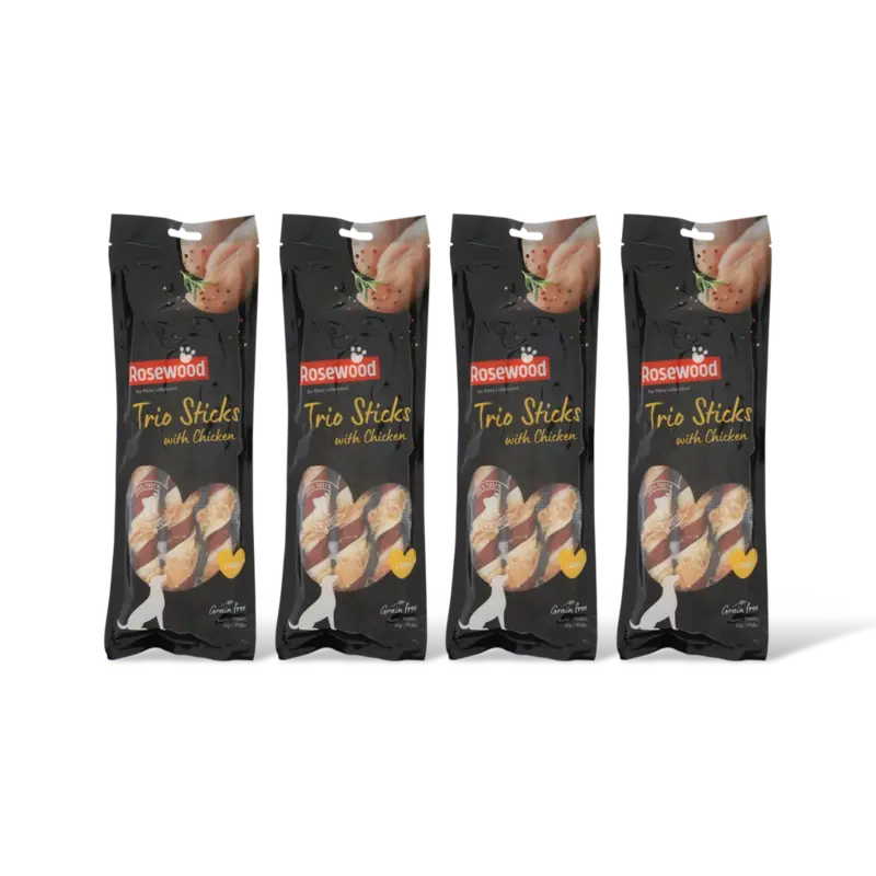 Rosewood Trio sticks with chicken large 4-pack