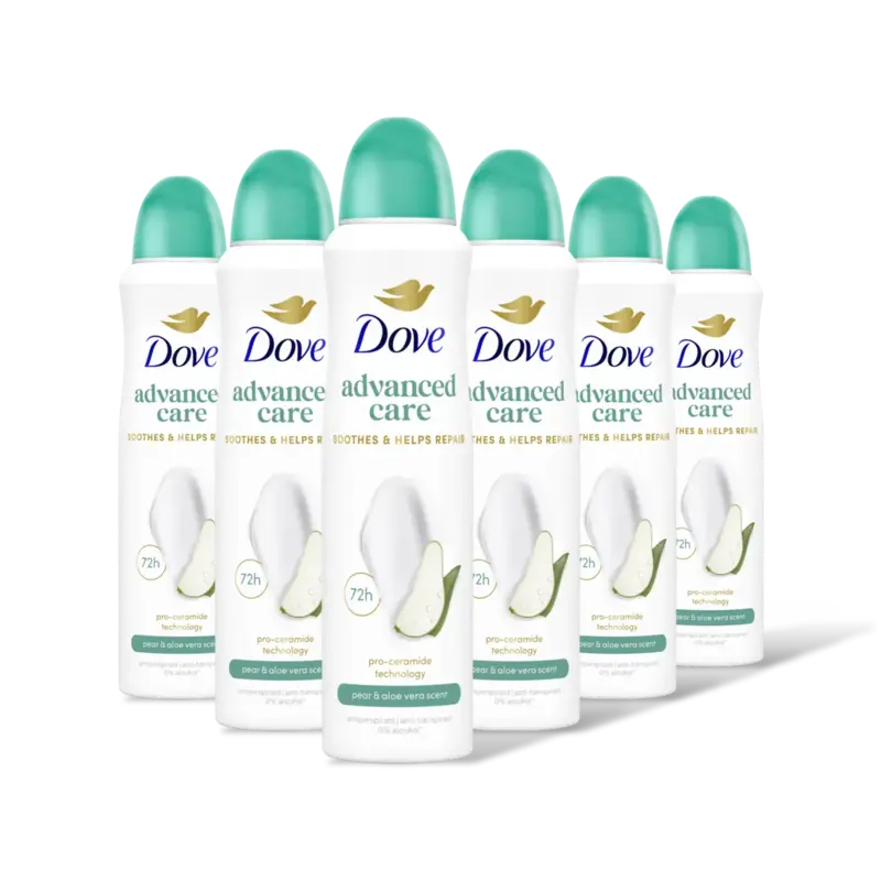 Dove Pear & aloe vera deodorant spray 6-pack