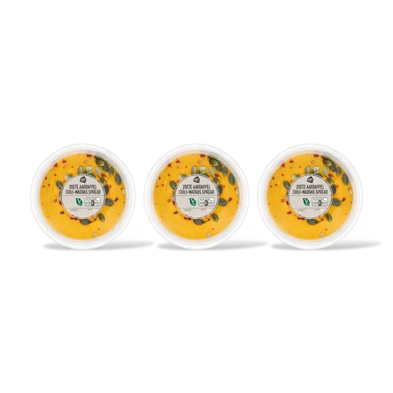AH Zoete aardappel chili-madras spread 3-pk