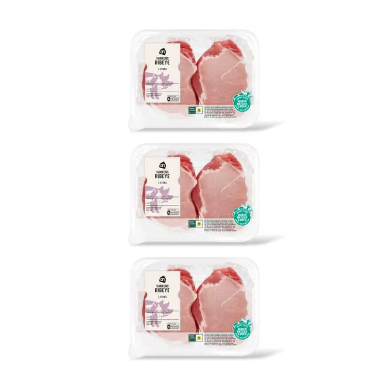 AH Varkensribeye naturel 3-pack