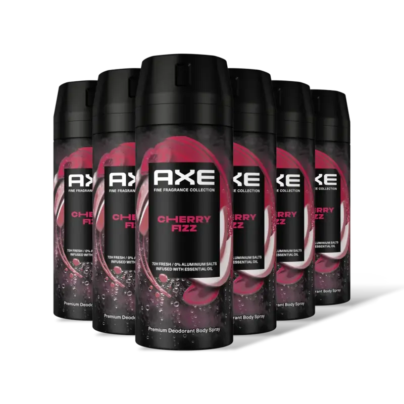 Axe Cherry fizz deodorant bodyspray 6-pack