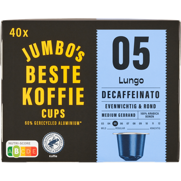 Jumbo's Lungo Decaffeinato Koffiecups 40 Stuks