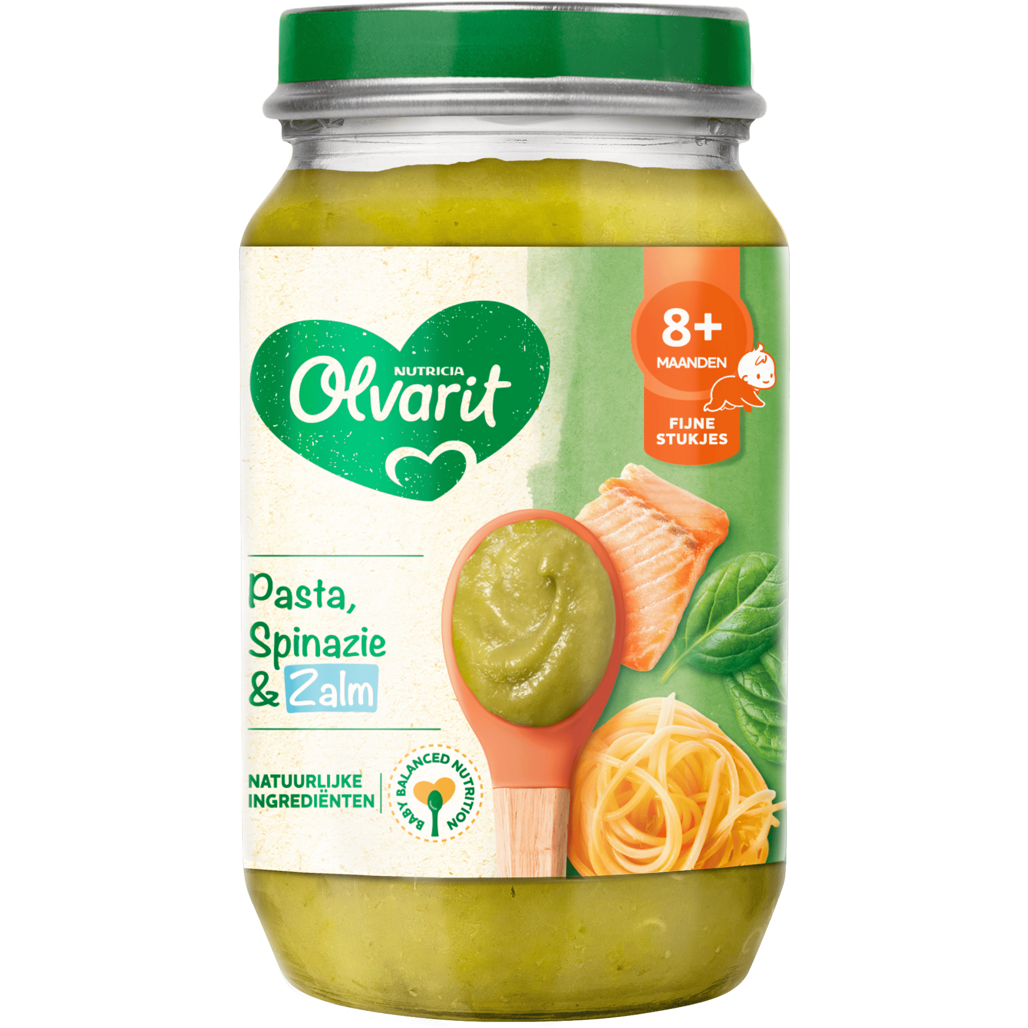 Olvarit 8M18 Pasta Spinazie Zalm