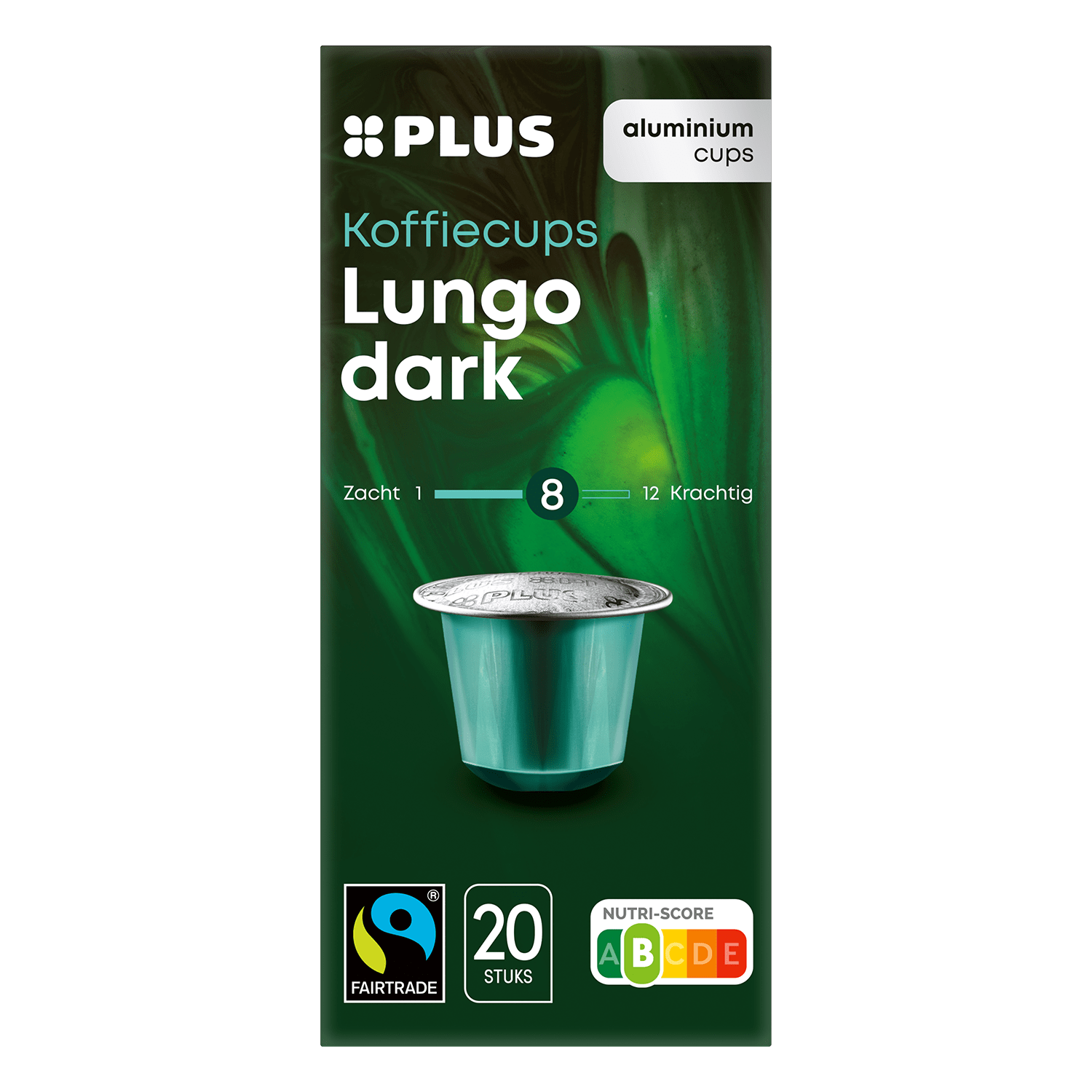 PLUS Koffiecups lungo dark Fairtrade