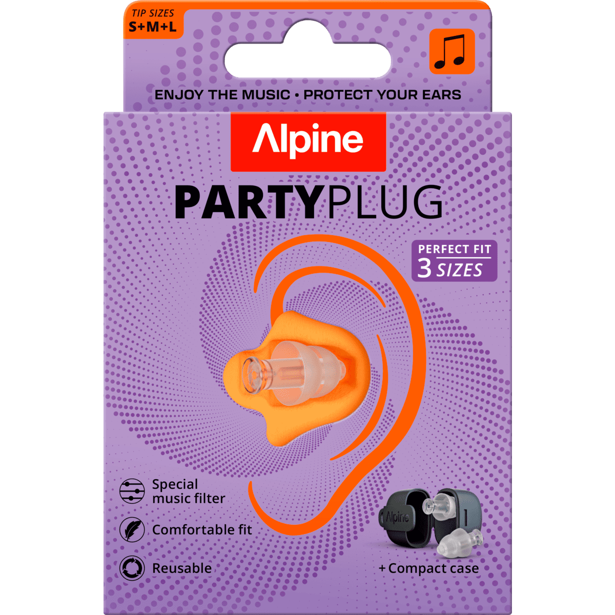 Alpine PartyPlug Transparant Herbruikbare Muziek Oordoppen 1 paar