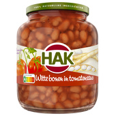 Hak witte bonen in tomatensaus