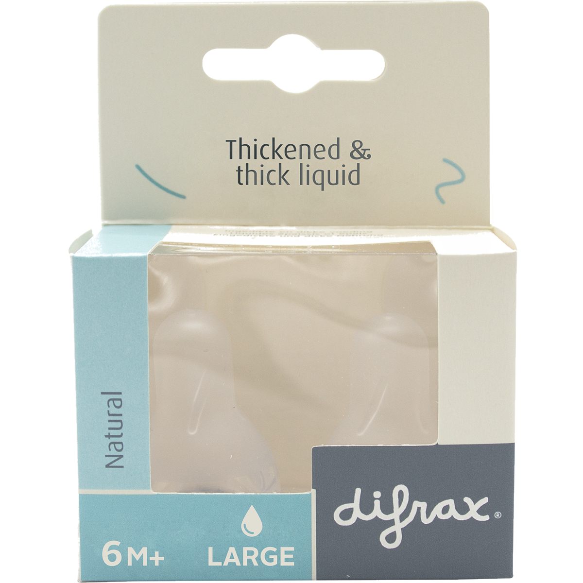 Difrax Flessenspeen Natural Large 6+ Maanden 2 stuks