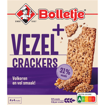 Bolletje Vezel+ Crackers 4 x 4st