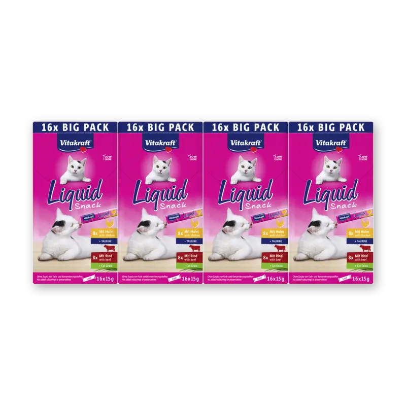 Vitakraft Liquid snack bigpack chicken en beef 4pk
