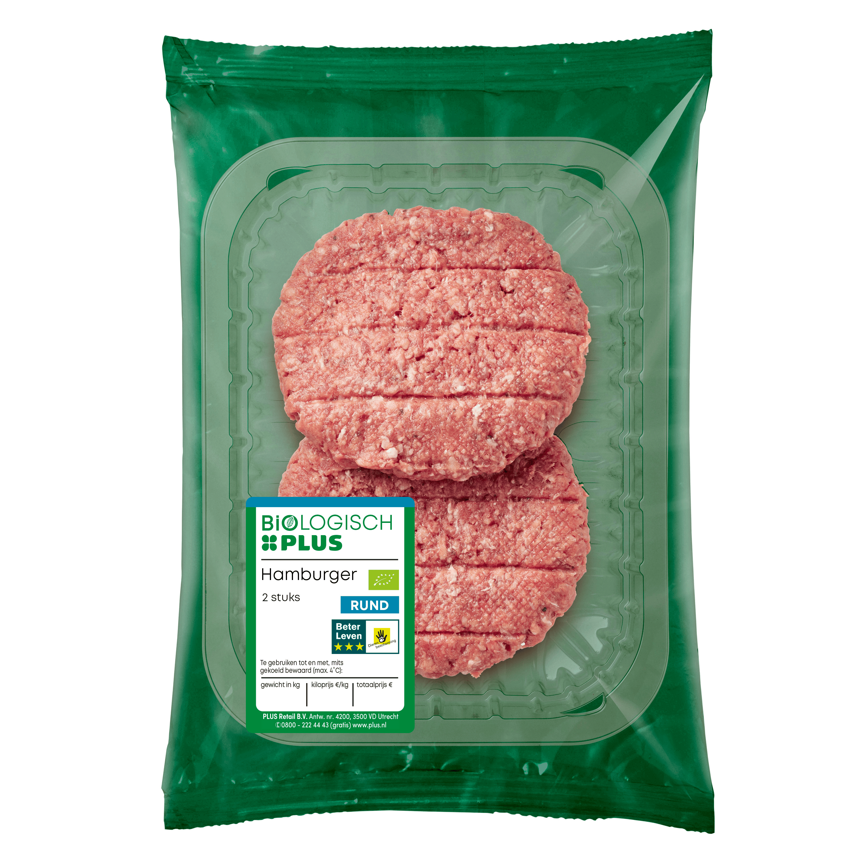 Biologisch PLUS Hamburger 2 stuks