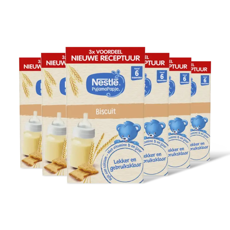 Nestlé Pyjamapapje biscuit 6m+ 6-pack
