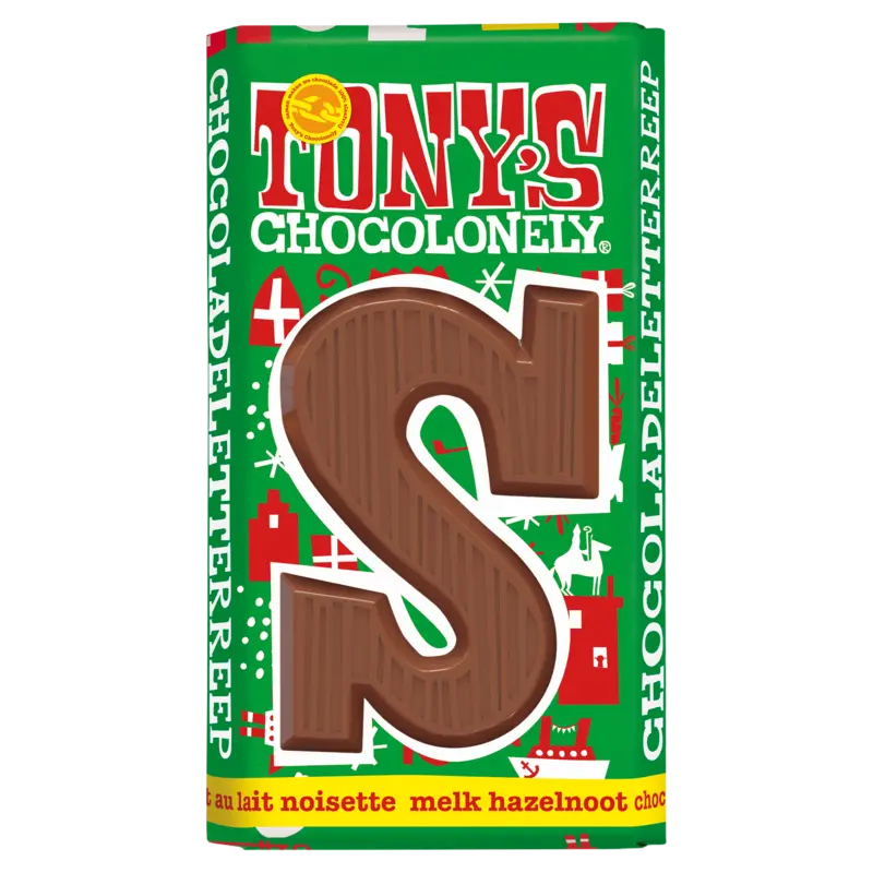 Tony's Chocolonely Melk hazelnoot letterreep S