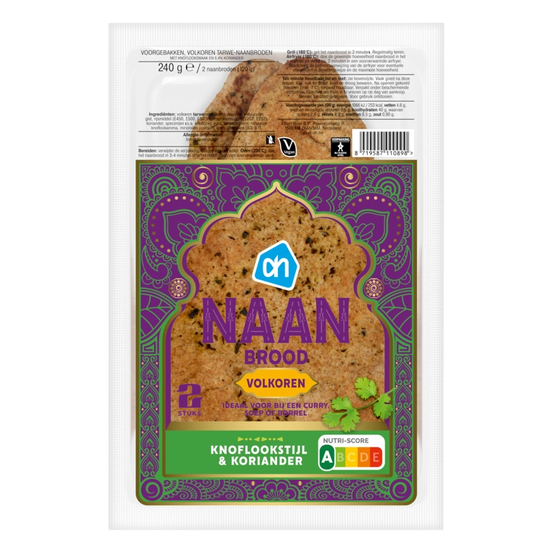 AH Naanbrood volkoren knofook & koriander