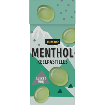 Jumbo Menthol Keelpastilles Suikervrij 100 g