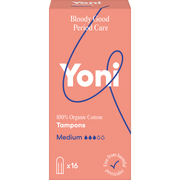 Yoni tampons medium 100% biologisch katoen 16 stuks