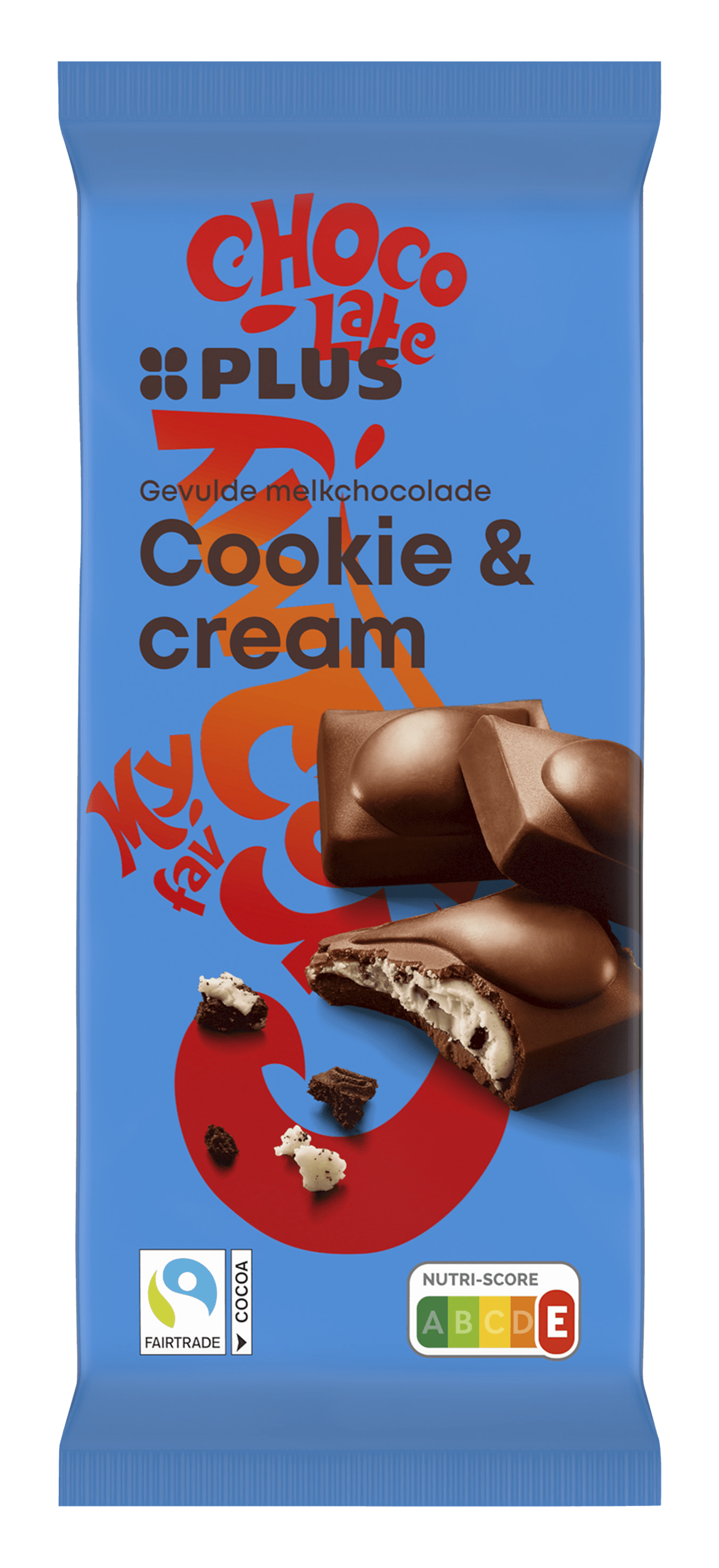 PLUS Gevulde chocoladereep cookie cream