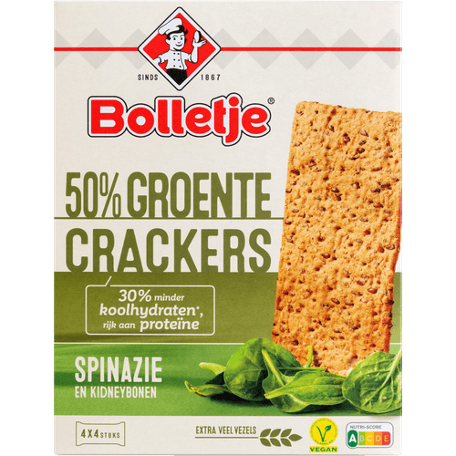Bolletje Groentecrackers spinazie 4x4 st