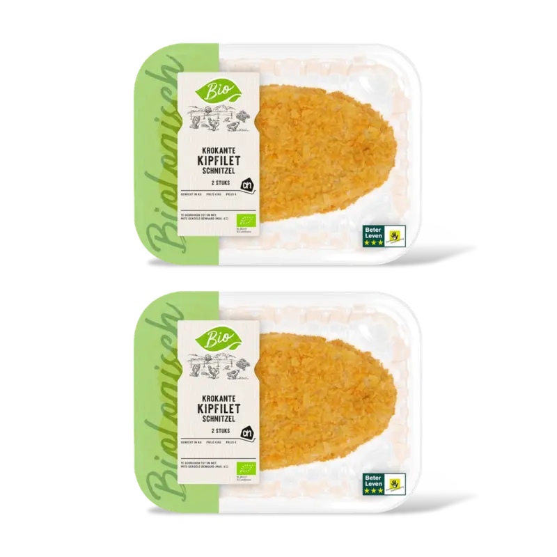AH Biologisch Krokante kipfiletschnitzel 2-pack