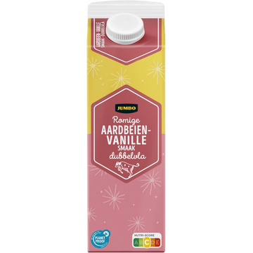 Jumbo Romige Aardbeien- Vanille Smaak Dubbelvla 1 L