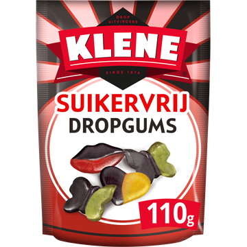 Klene Dropgums Suikervrij 110g