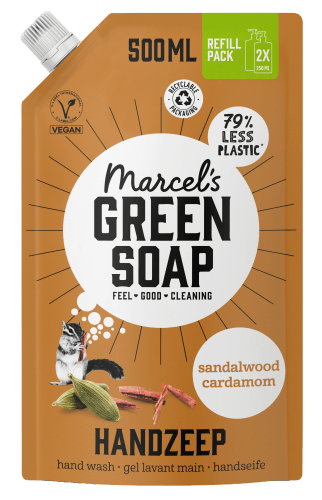 Marcel's Green Soap Handzeep refill sandelhout & kardemom