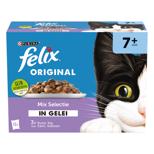 Felix Pouch senior nat chunks in jelly 12 stuks