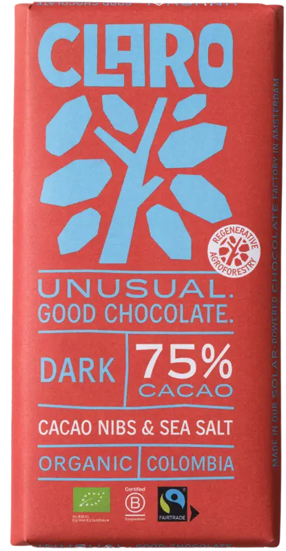 Claro Chocoladereep puur cacaonibs & zeezout