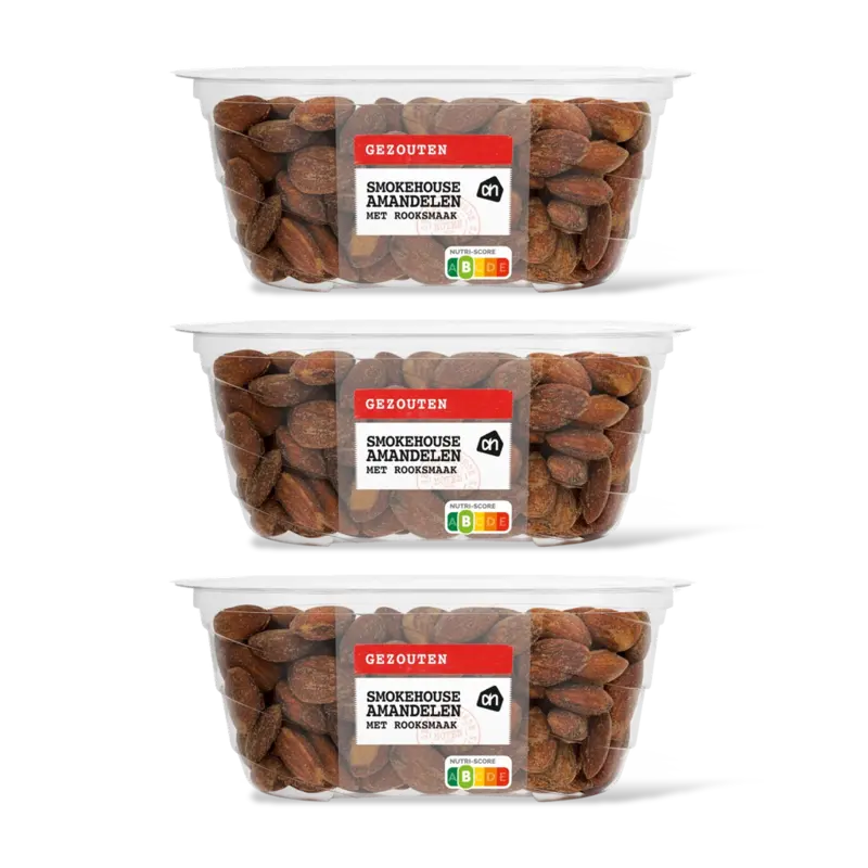 AH Amandelen met rooksmaak gezouten 3-pack