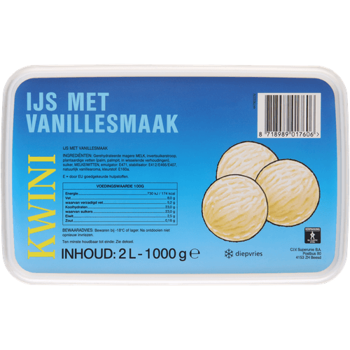 Kwini Dessertijs vanille
