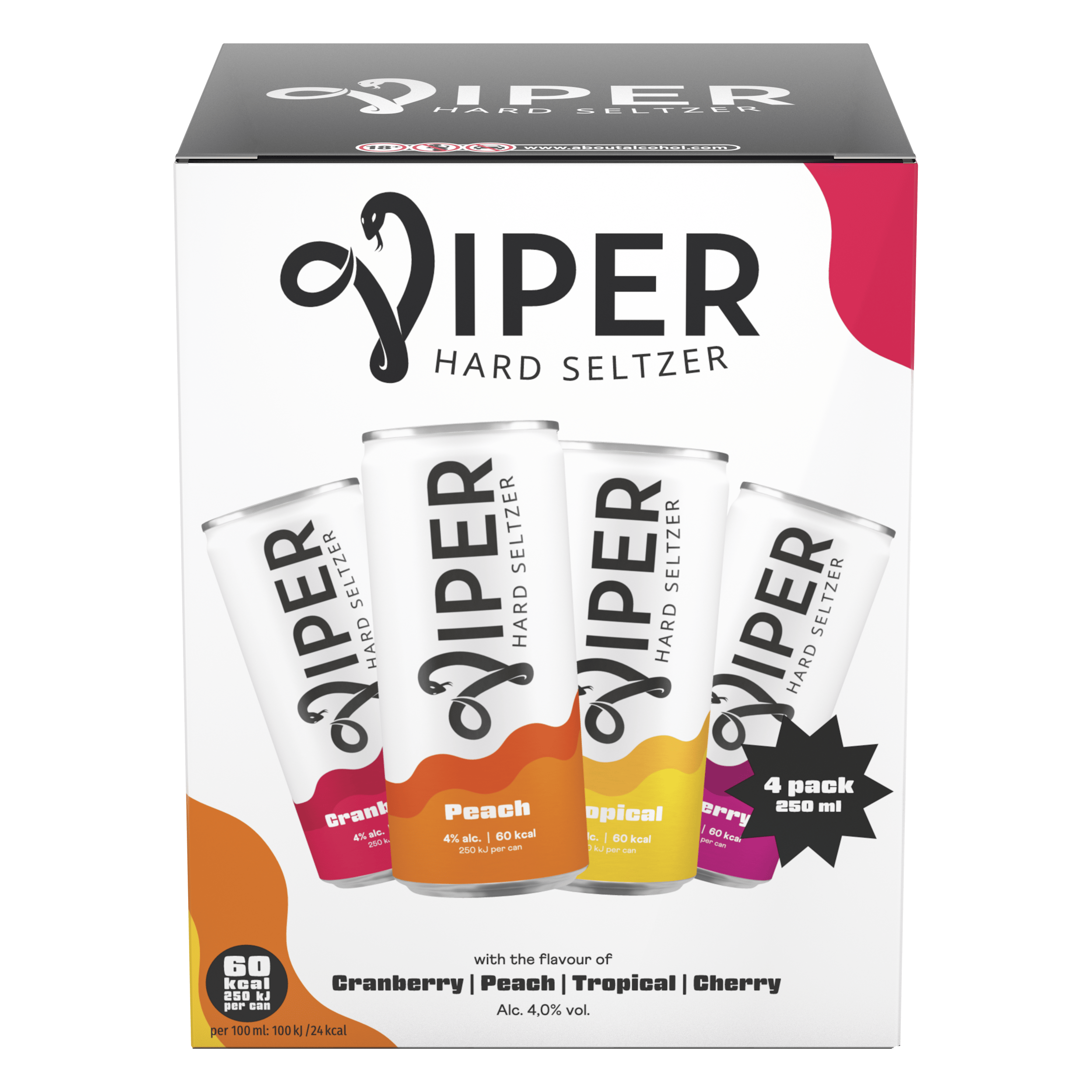 Viper Variety pack cranberry, peach, tropica