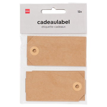 HEMA Cadeaulabels Karton 8x4 Fraft 12 stuks