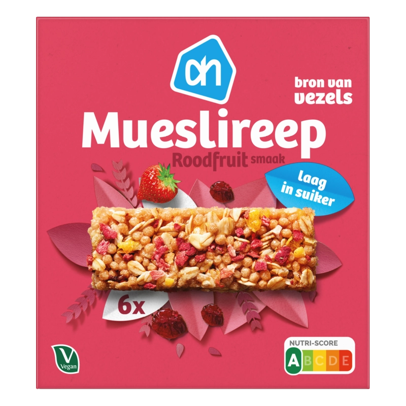AH Mueslireep rood fruitsmaak zero