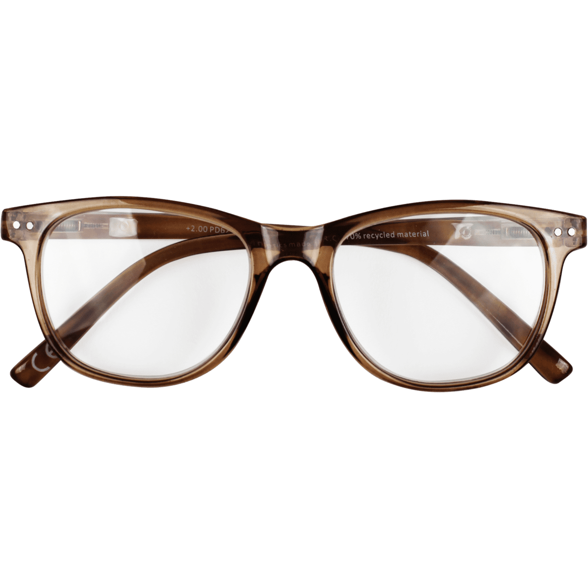 Etos Leesbril Glanzend Grijs/Beige +2