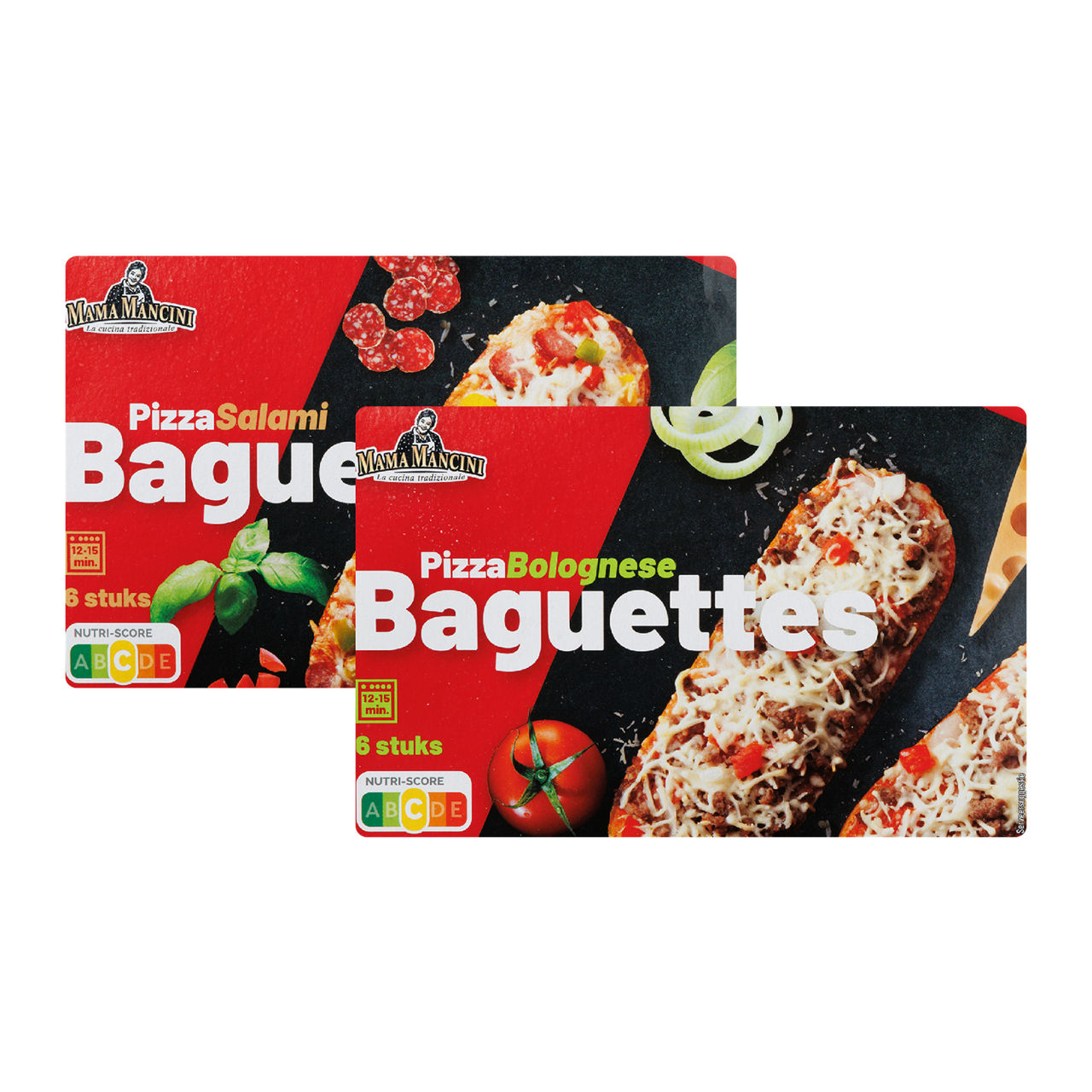 Pizza baguette salami of bolognese