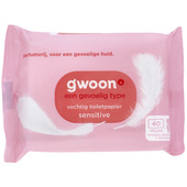 g'woon vochtig toiletpapier gevoelig