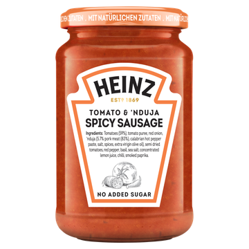 Heinz Pastasaus Tomaat & Pittige ‘Ndunja 350g