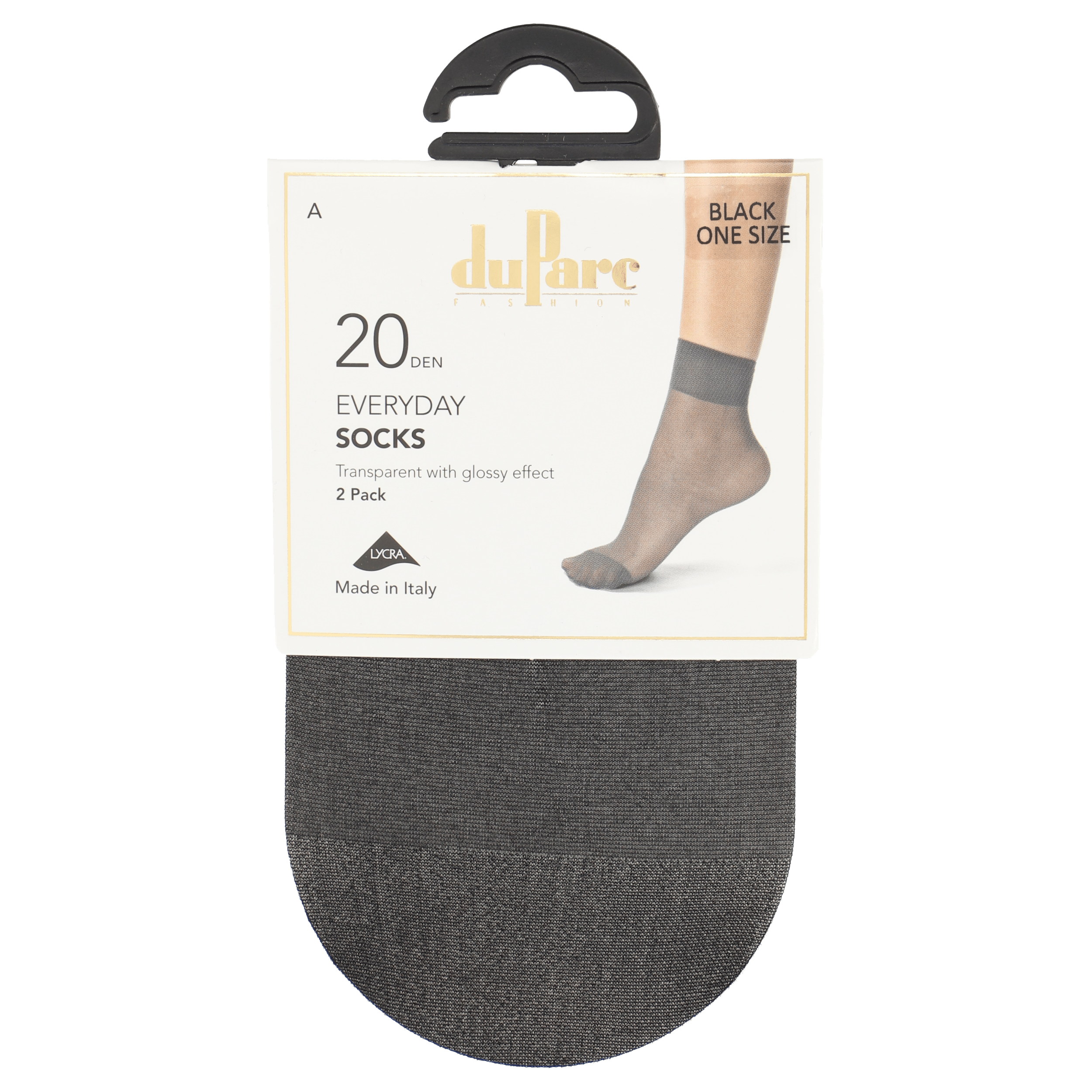 DuParc Sok Lycra 20D zwart 2p
