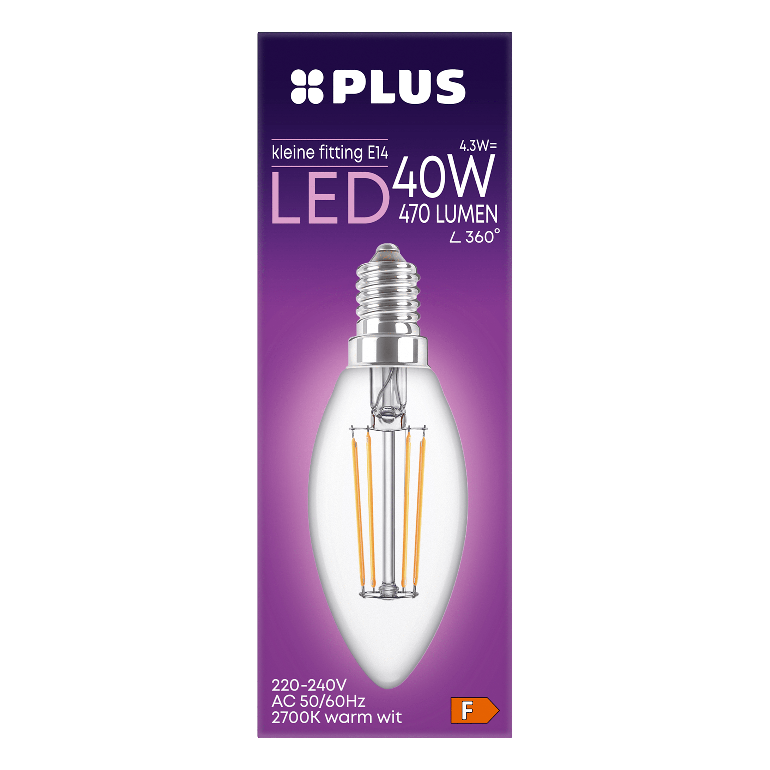 PLUS Lamp LED 40W Kaars kleine fit helder