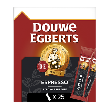 Douwe Egberts Espresso Sticks Oploskoffie 25 Stuks