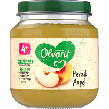 Olvarit Perzik Appel 4+ Maanden 125 g