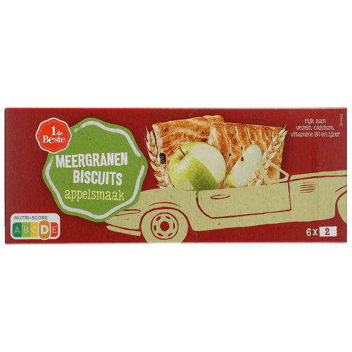 1 de Beste Meergranenbiscuit appel 6 x 2 stuks