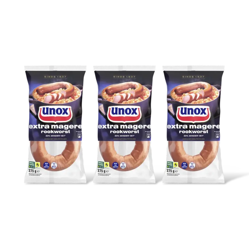 Unox Extra magere rookworst 3-pack