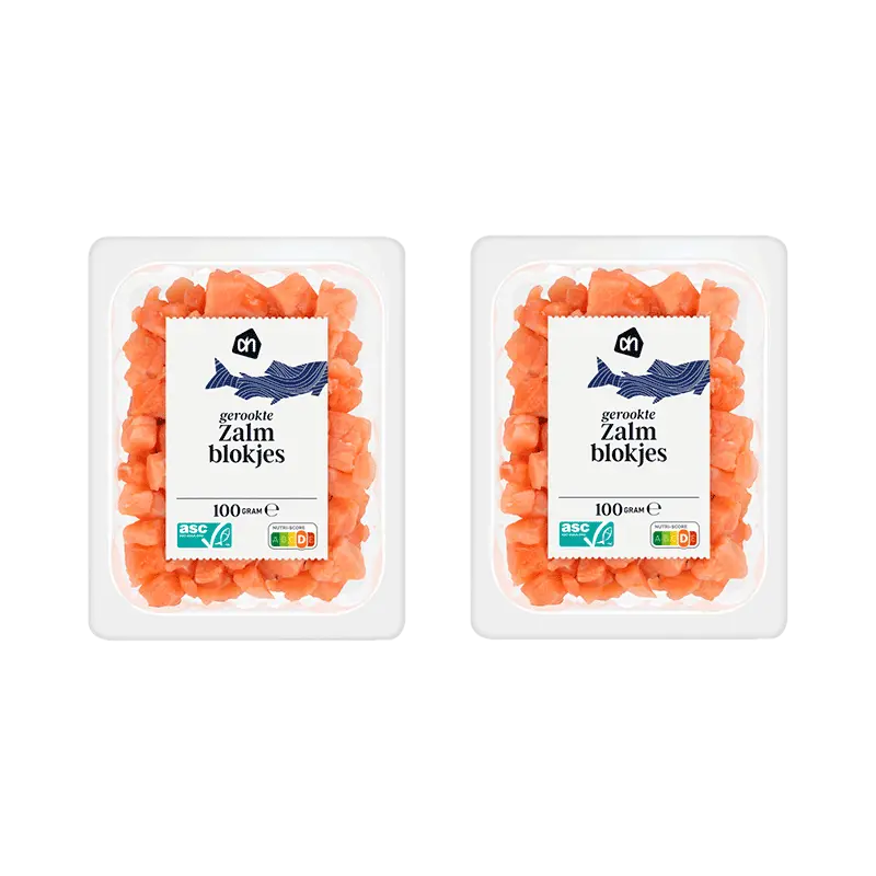 AH Gerookte zalmblokjes 2-pack