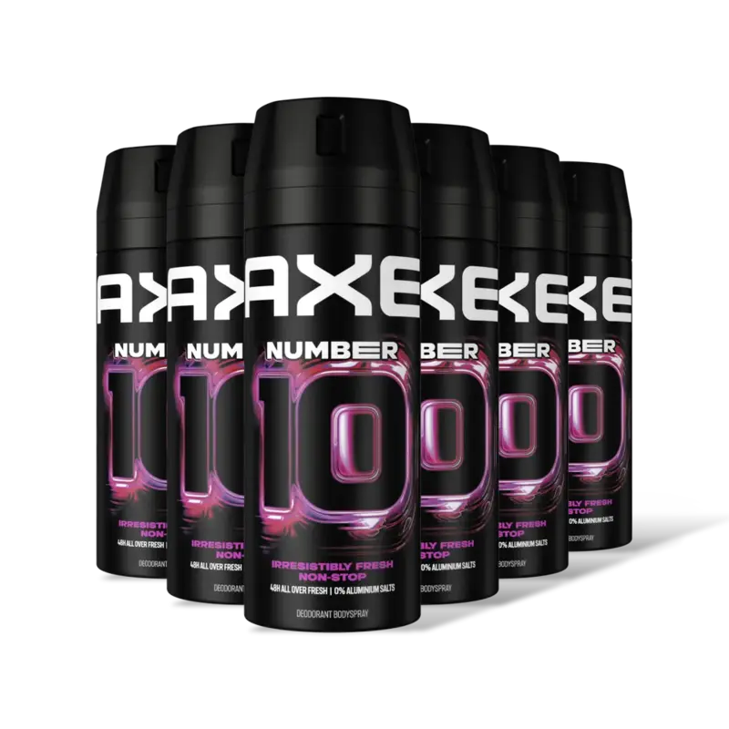 Axe Number 10 deodorant bodyspray 6-pack