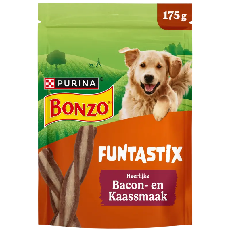 Bonzo Funtastix bacon-kaassmaak hondensnack