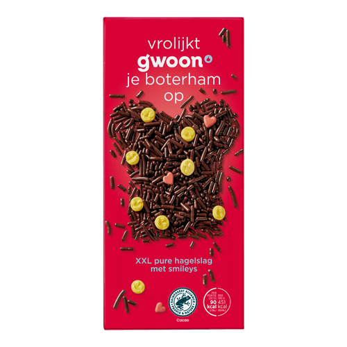 G'woon Hagelslag xxl puur met emoticons